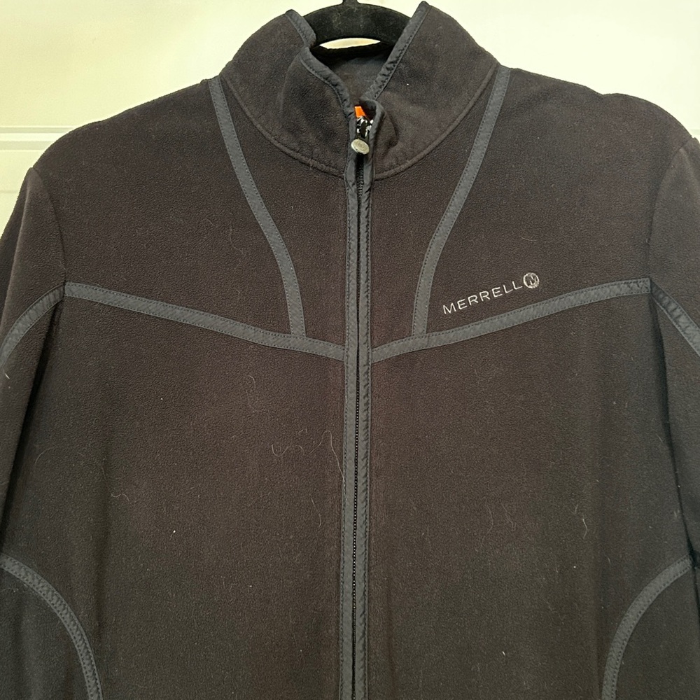 Merrell AEROBLOCK Full Zip Jacket Women’s L Charcoal Fleece Windbreaker - Picture 2 of 8
